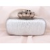 Evening Bag - Skull & Stone Knuckle Clutch Bags - Silver - BG-EHP7017SV